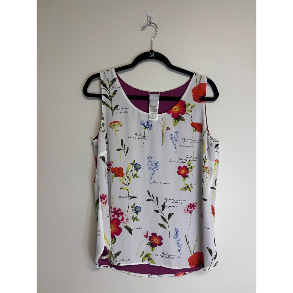 Women's Chico's Reversible Floral to Solid Tank Top, Women's Size 8/10‎